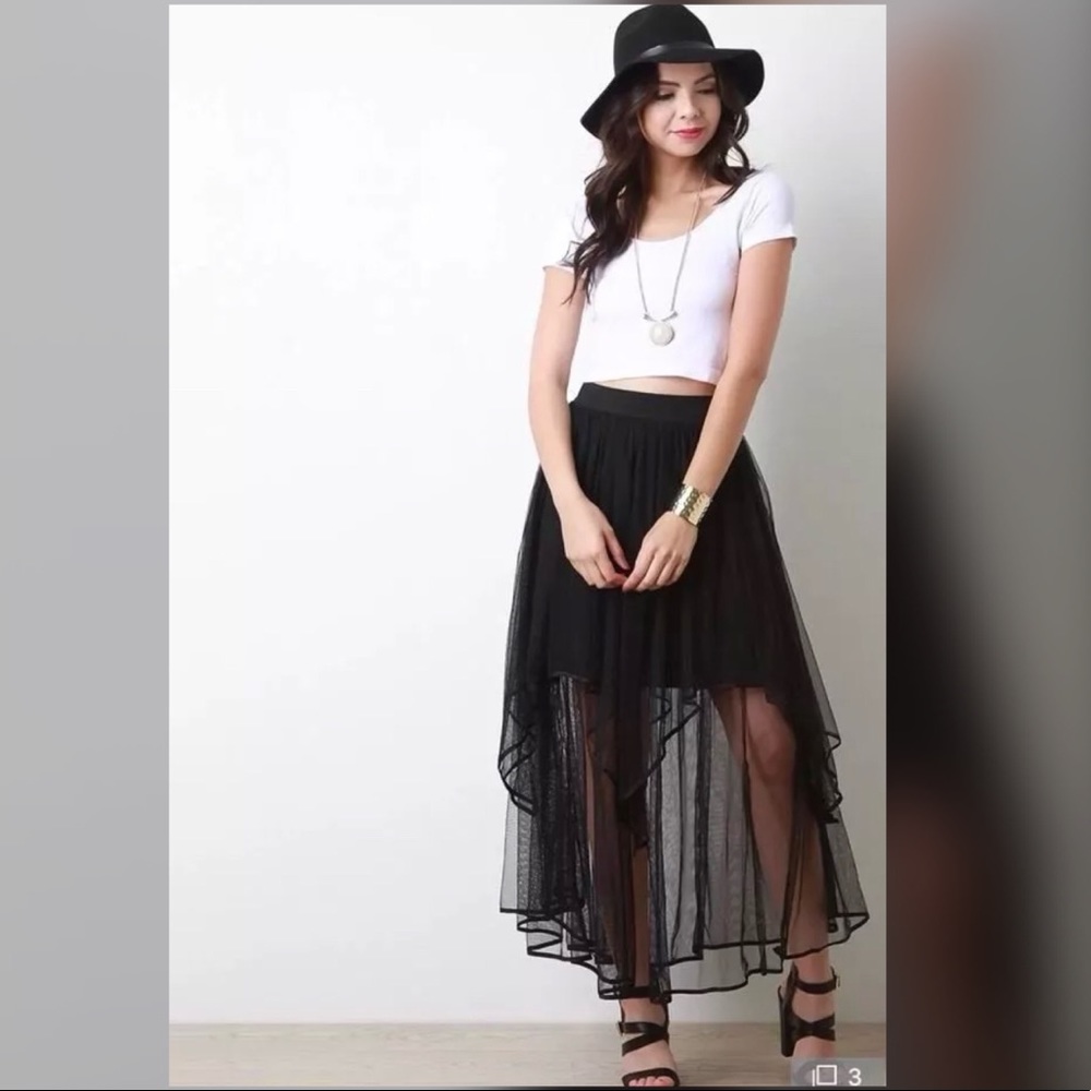 Rare Free People Keep Me Tutu Maxi Skirt Sz 10 - Picture 5 of 8